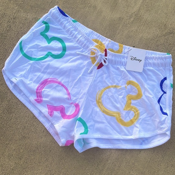 🆕 Disney Ltd Edition Women’s Painted Icon Mickey Ears Cotton Athletic Shorts - Picture 3 of 6